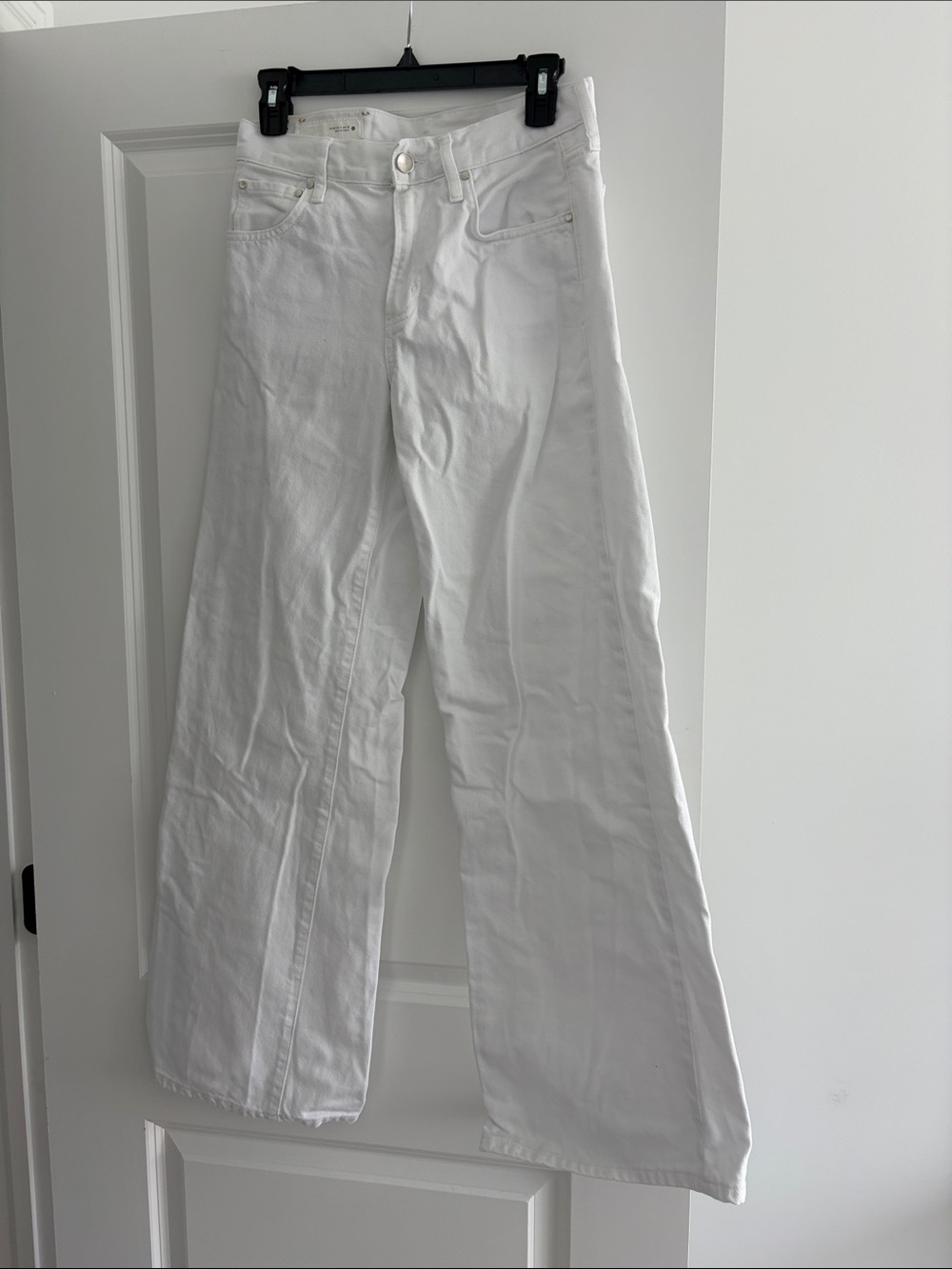 Zara White Wide-Leg High-Rise Jeans
